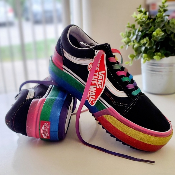 VANS GLITTER OLD SKOOL STACKED SHOES - Picture 9 of 10